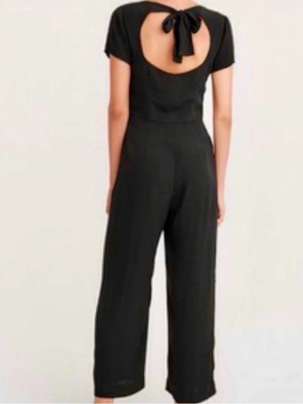 Abercrombie & Fitch NWT black tie back cutout jumpsuit - Picture 3 of 3